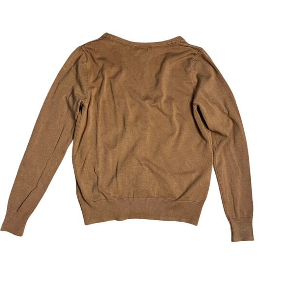 H&M Camel Brown Fitted V-Neck Cardigan Sweater Size S - Picture 3 of 5